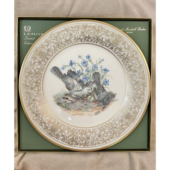Lenox Mocking Birds Plate 1978 Boehm Design Original Box - Picture 3 of 7